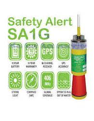 406 E.P.I.R.B. SAFETY ALERT, MODEL SA1G - 10 YEAR WARRANTY.  10 YEAR BATTERY REPLACEMENT.  GPS ACCURACY TO 3 METRES.  TRANSMIT TIME - 3 DAYS. 